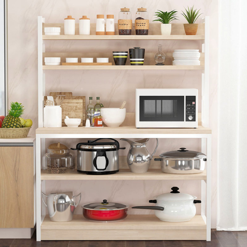 Wade Logan® Dufault 39.4'' Steel Standard Baker's Rack with Microwave